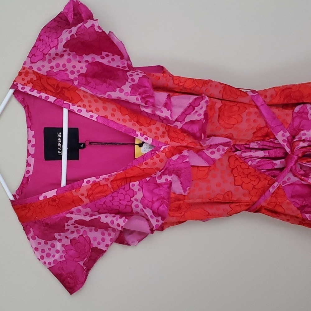 Le Superbe Aurora Flora Lil Flirt Ruffled Mini Dress - size 6 - NWT - Picture 8 of 16